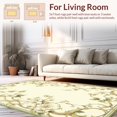 thumbnail image 2 of ODIKA 4'x6' Machine Washable Non-Slip Area Rug, Elegant Botanical Motif with Vintage Floral Scrollwork Beige High Traffic Rug, Ivory, 206526, 2 of 7