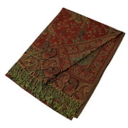 Paskmlna® Reversible Paisley Pashmina Shawl Wrap Elegant Colors #15