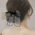 thumbnail image 2 of 2 coleteros elásticos de malla de organza para el pelo, gomas elásticas para el pelo, coleteros, diademas con lazo, accesorios para mujeres y niñas, cabello grueso y fino, color negro, 2 of 8