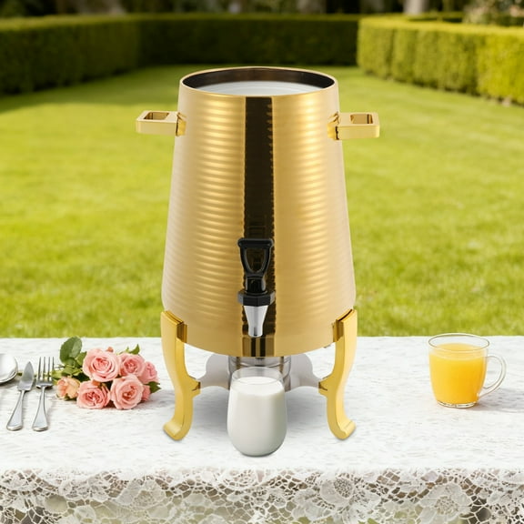 13L Stainless Steel Beverage Dispenser, Hot Drink Dispenser with Stand Gold