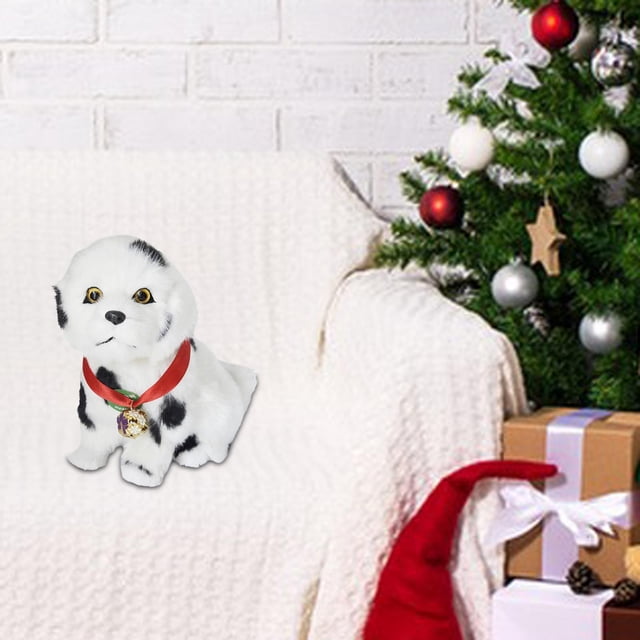 Modelo de Perro de Simulación, Juguete para Mascotas Presente, Regalos de San Valentín para Niños, Modelo de Mascotas, Adorno para Dormitorio, Sofá, R Blanco negro