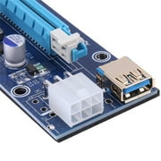 PCIE Riser 1X to 16X Graphics Extension for GPU Mining Powered Riser Adapter Card, 60cm USB 3.0 Cable, 4 Solid Capacitors, Two 6PIN and Molex 3 Power Options, 1 PK