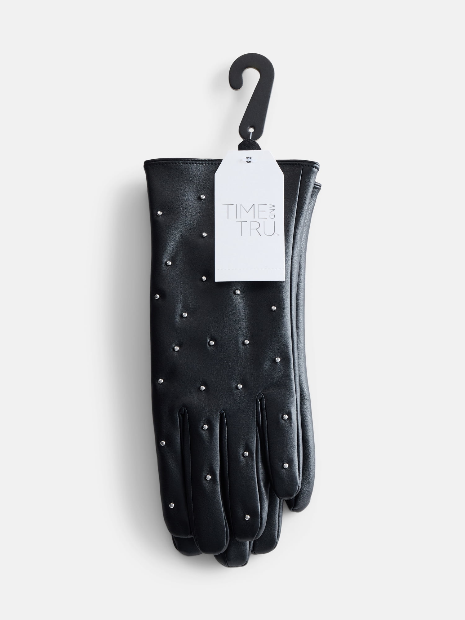 Time and Tru Women's Studded Gloves, Black, Sizes S/M-L/XL