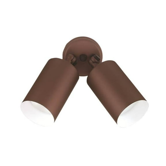2-Light Double Cylinder Bronze Outdoor Wall Light