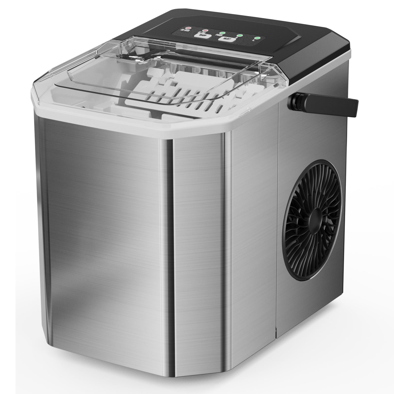 Joreek Smart Countertop Ice Makers, Portable Ice Maker Machine with Self-Cleaning, 6 Mins 9 Bullet Ice, 26lbs/24Hrs, Voice Remote for Home Kitchen Party Camping