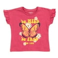 thumbnail image 2 of imagikids Butterfly Girls Ruffle T-Shirt and Chambray Shorts Outfit Set Toddler to Big Kid Sizes, 2 of 5