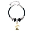 thumbnail image 2 of Delight Jewelry Goldtone Stemmed Rose Sister Celtic Knot Leather Bead Bracelet, 7"+2" Extender, 2 of 4
