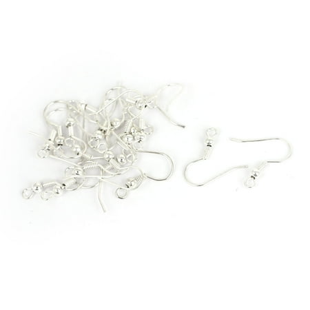 Making Wire Earrings - Unique Bargains 20pcs Silver Tone Earrings Hooks Coil Ear Wire for Jewelry Making