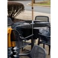 thumbnail image 5 of Outdoor Tablecloth with Umbrella Hole for Patio/Picnic/Party/Camping, Black Broken Stone Waterproof Table Cloth Square Cover Washable, Modern Deep Cracks Artistic (60"x 60"), 5 of 9