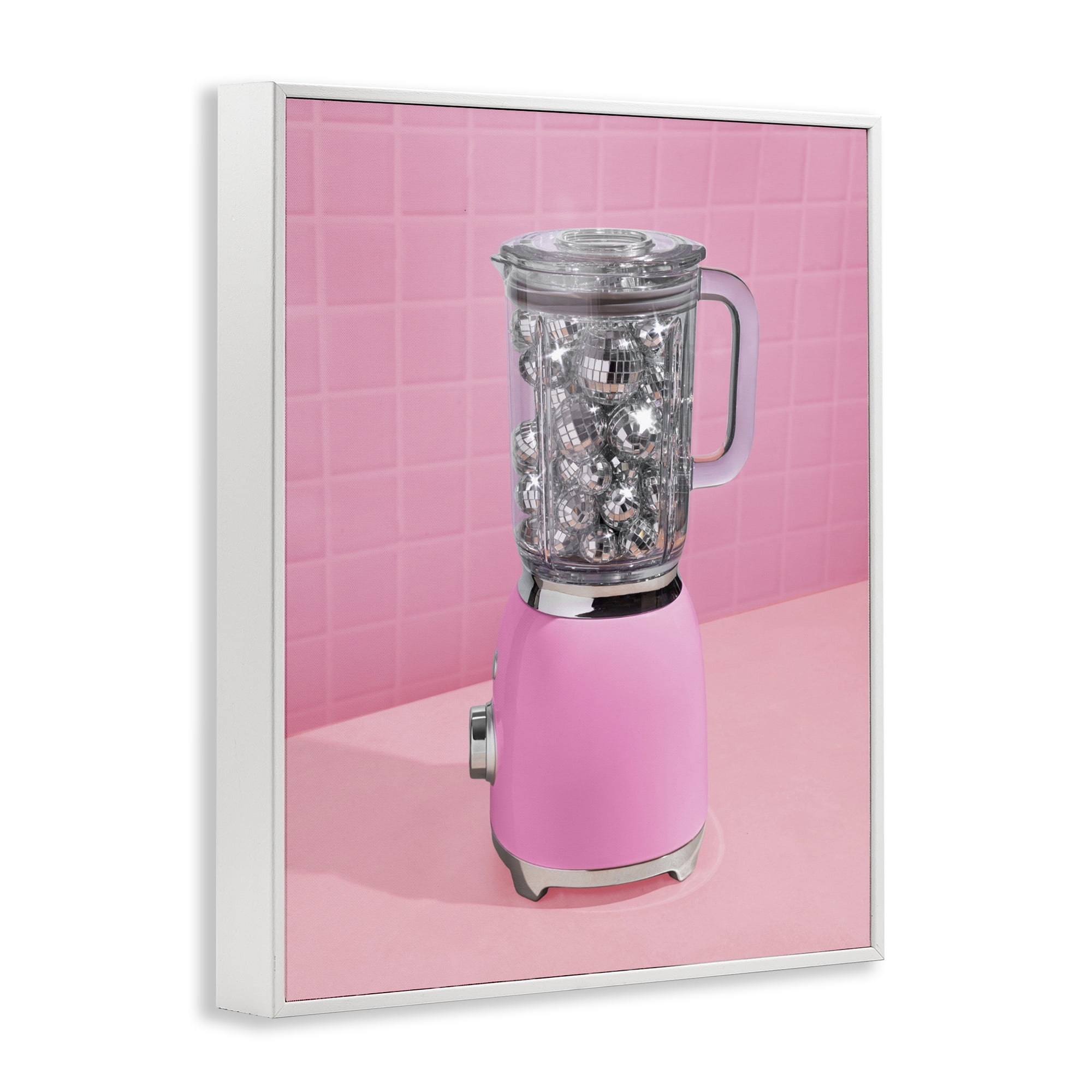 Stupell Industries Disco Drink Blender over Pink White Framed Giclee Art, design by LISH Creative