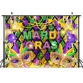 thumbnail image 3 of 8 x 6 ft Mardi Gras Mask Backdrop Purple Green Gold Beads Masquerade Party Photography Backdrop for Carnival Birthday Dancing Wedding Bachelorette Party Banner Photo Booth Props, 3 of 5