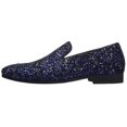 thumbnail image 3 of Santimon Mens Dress Shoes Paillette Loafers Metallic Slip-On Casual Business Shoes Blue 9 US, 3 of 7