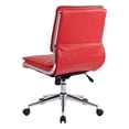 thumbnail image 5 of Fauteuil de Gestionnaire Sans Accoudoirs à Dossier Mi-Haut en Similicuir Rouge avec Base Chromée, 5 of 5