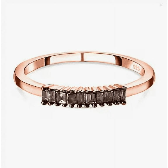 Natural Baguette Cut Brown Diamond Dainty Ring - Proposal Ring - Gift For Her
