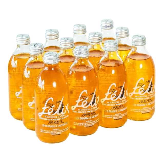 Félix Schorle – Soda 100% natural en botella de vidrio 355 ml – Pack 12 con jugo de fruta natural y agua mineral gasificada – Sin azúcares a&nti
