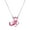 Pink, variant on Butterfly Pendant Necklace Multicolor Cubic Zirconia Crystal Rhodium Plated 17 Inch Link Chain J0285-MT