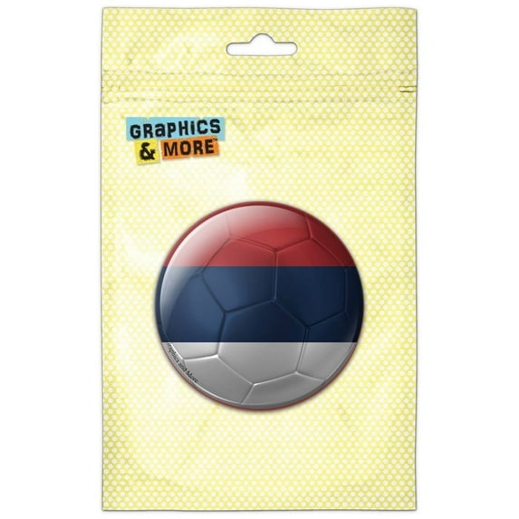 Serbia Flag Soccer Ball Futbol Football Refrigerator Button Magnet