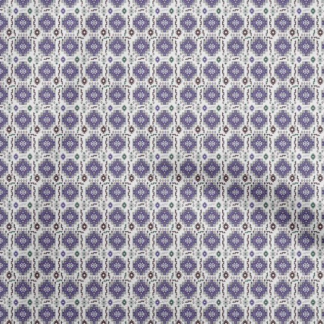 oneOone Polyester Spandex Medium Purple Fabric Asian Kilim Sewing Craft Projects Fabric Prints By Yard 56 Inch Wide