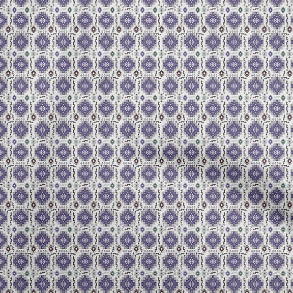 oneOone Cotton Cambric Medium Purple Fabric Asian Kilim Fabric For Sewing Printed Craft Fabric By The Yard 56 Inch Wide