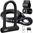 thumbnail image 1 of Candado en U para bicicleta Corki con arco de 17 mm y cable de 1,5 m, negro, 1 of 8