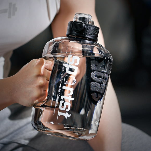 Boovnll Water Bottles Ultra-large capacity (60oz/1700ml) Transparent Plastic Bottle with Handle Leak Proof Big Water Bottle for Gym Fitness Outdoor Sports Water Bottle