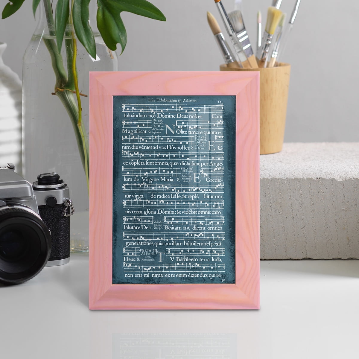 Graphic Songbook II - Framed Print w/glass - Sunset Pink