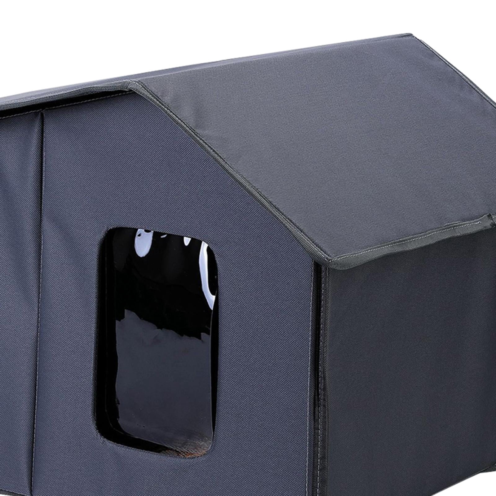 Stray Cats Shelter, Outdoor Cat House Weatherproof,Collapsible Outside Feral Cats House Winter,Animal Tent Tent Bed Anti-Slip Kitten Cave for Feral Cats Dog Puppy