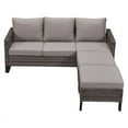 thumbnail image 4 of PARKWELL Outdoor Sectional Furniture Sets - 3 Pieces Patio Conversation Set with Cushioned Sofa and Ottomans - Gray, 4 of 6