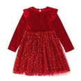 thumbnail image 5 of JUSLIO Dresses for Girls Tulle Ruffle Long Sleeve Girls Dress Round Neck Winter Casual Dresses, 5 of 9