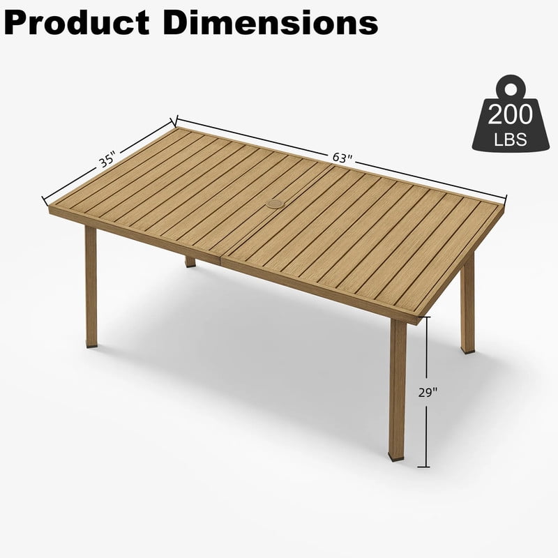 7-Piece Aluminum Outdoor Dining Table Set for 6, Patio Dining Chairs Set of 6 with Cushions, Weather-Resistant Armchairs & Kitchen Table