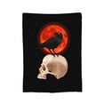 thumbnail image 7 of DouZhe Ultra-Soft Micro Fleece Lightweight Flannel Bed Blanket, Red Moon Crow and Skull Print Cozy Warm Throw Blankets, 40"x30", 7 of 7