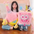 thumbnail image 2 of Peluche de Bob Esponja de 40 cm, Patricio Estrella, color rosa, kawaii, para cosplay, regalo de cumpleaños para niños y niñas., 2 of 5