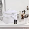 thumbnail image 6 of Travel Toiletry Bag Bathroom Cosmetic Organizer Cosmetic Bag with Zipper Multifunctional Handbag Portable for Full Size Bottles Toiletries White, 6 of 9