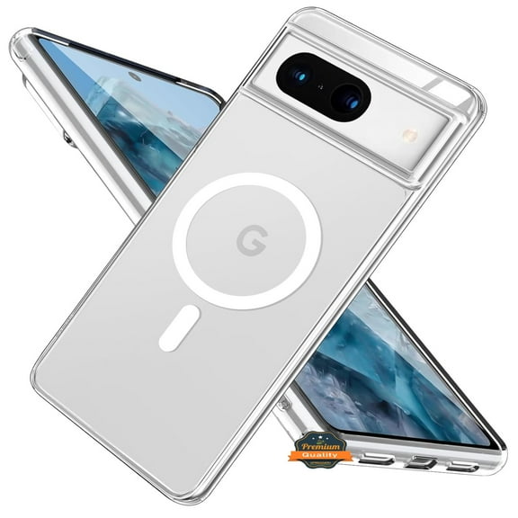 For Google Pixel 9 /9 Pro (6.3") Magnetic Cristal Clear Design Compatible with Magsafe Wireless Charger PC   TPU Hybrid Slim Transparent