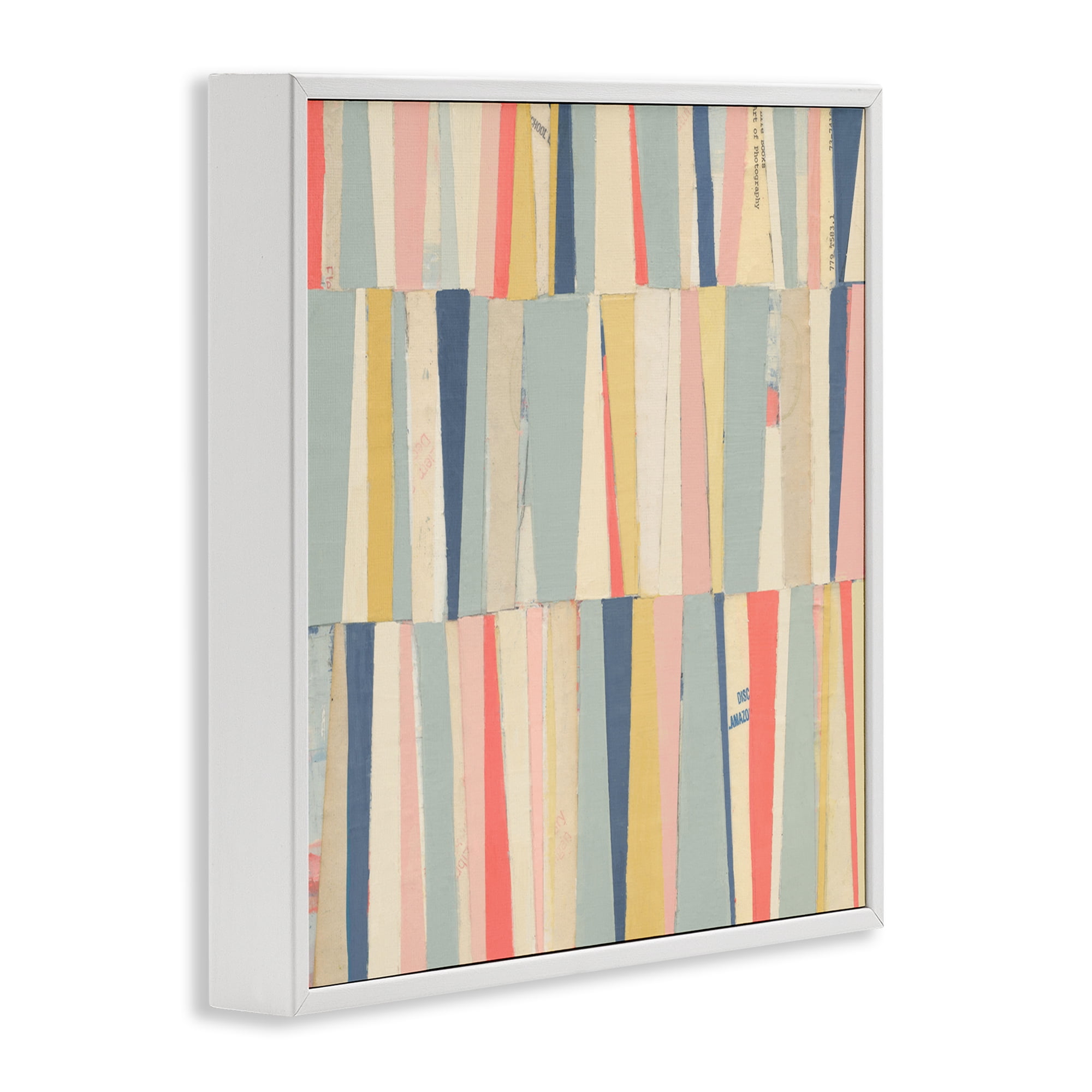 Stupell Industries Pastel Shapes Collage Abstract Painting White Framed Art Print Wall Art, 17 x 17