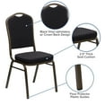 thumbnail image 2 of HERCULES Series Crown Back Stacking Banquet Chair in Black Patterned Fabric - Gold Vein Frame, 2 of 9