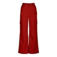thumbnail image 4 of Red Overalls for Teen Girls Summer Fall Cargo Overall High Leg Straight Leg Plain Long Leg Coveralls Pants Unitard Womens 2025 Clothing Fashion Regular Fit XXL, 4 of 7