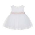 thumbnail image 2 of Ekidsbridal Girl Mini Bridal Flower Girl Dress - Baby White Lace Heart Cutout with Bow Sash BB1-A (Size: XS-L), 2 of 3