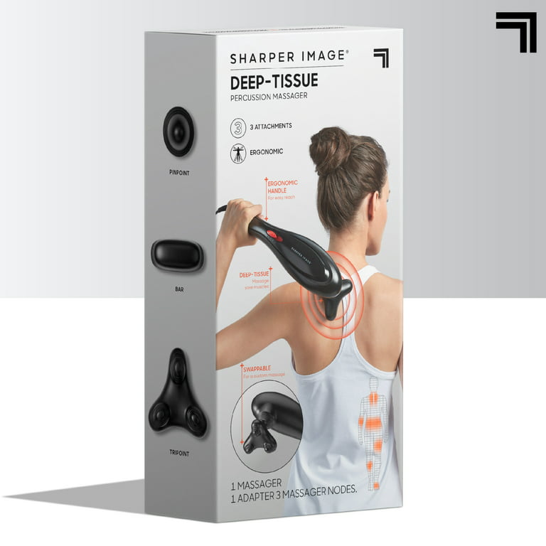 Sharper Image® Deep-Tissue Massager with Swappable Heads, Personal Massage  for Neck and Back with Kneading and Soothing Heat, Relaxation and Calming  Sensation, Interchangeable Nodes 