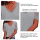 thumbnail image 3 of Top de manga corta Apalfuy con cuello en V y ribete de encaje Gris L, 3 of 4