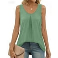 thumbnail image 3 of MOSHU Summer Tank Tops for Women V-neck Sleeveless Shirts Pleated Front Tops, 3 of 9