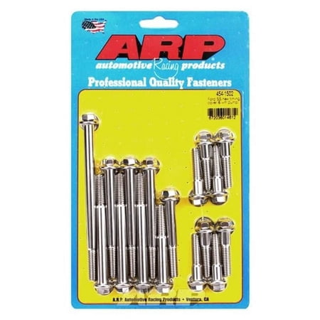 454-1502 6 Point Stainless Steel Timing Cover & Water Pump Bolt Kit for Small Block Ford