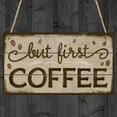 thumbnail image 4 of 1pc Wooden Coffee Wall Art Decoration Plaque Sign - "Just Coffee" for Home Office Cafe Room Decor (3.94 x 7.87 Inches), 4 of 8