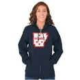 thumbnail image 3 of Arkansas Home State Pride Map Flag Unisex Fleece Graphic Zip Up Hoodie Brisco Brands 2X, 3 of 5