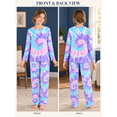 thumbnail image 4 of Topgal Little & Big Girls Tie Dye Pink Purple Blue Swirl Pajamas Long Sleeves & Pants 2-Piece Clothes Set Cute Pink Pjs Size 10, 4 of 7