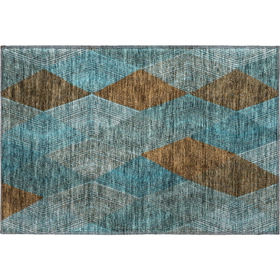Dalyn Rugs Premium Machine Washable Mayfield AMF962 Teal 1'8" x 2'6" Rug