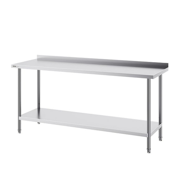STAWAY Stainless Steel Work Table - Heavy Duty 24 x 72 x 36 Inch Food Prep Table with Adjustable Height - NSF Certified for Restaurant, Home, and Kitchen Use - Durable & Easy to Clean