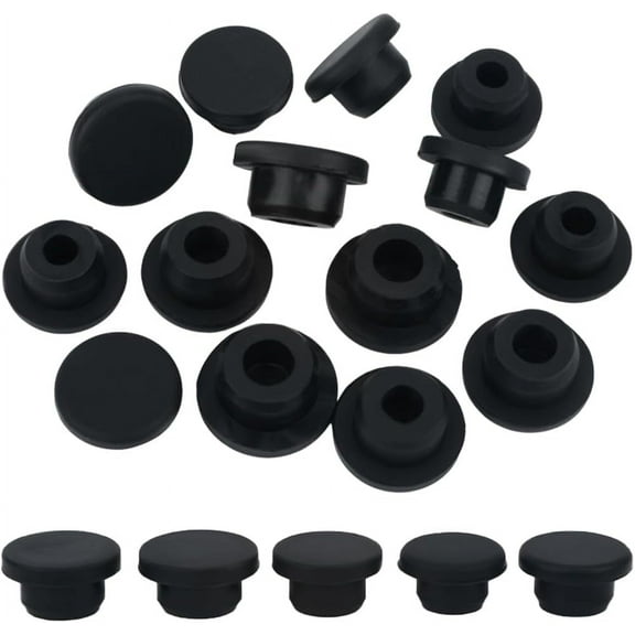 20PCS 5 Sizes 16/17/18/19/20mm Inner Diameter Silicone Salt and Pepper Shaker Stoppers Reusable Black Replacement End Plug Insert Bottle Inner Plugs for Cosmetic Glass Bottle Pipes Black