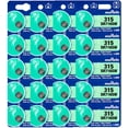 thumbnail image 1 of Murata 315 SR716SW Battery 1.55V Silver Oxide Watch Button Cell (20 Batteries), 1 of 5