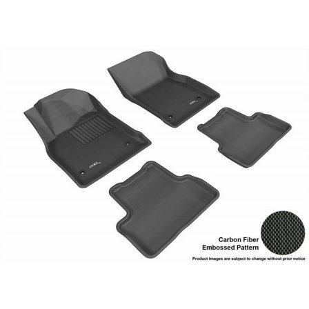3D MAXpider 2011-2014 Fits Chevrolet Cruze 1st Row 2nd Row Kagu Carbon Fiber Embossed Pattern Black Floor Mat L1CH04401509